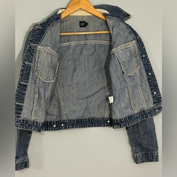 GAP Y2K Denim Trucker Jacket Women’s Vintage SzSm - Picture 3 of 10